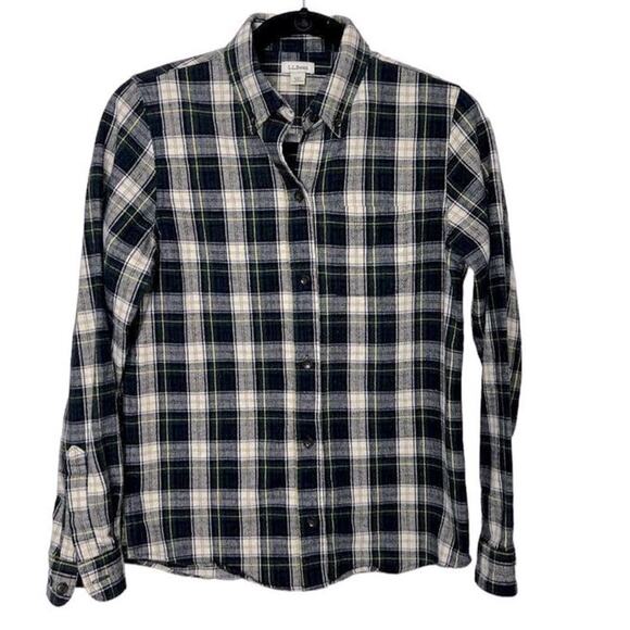 L.L. Bean Women’s Plaid Button-Down Long Sleeve Dress Shirt Size XXS - Picture 1 of 4
